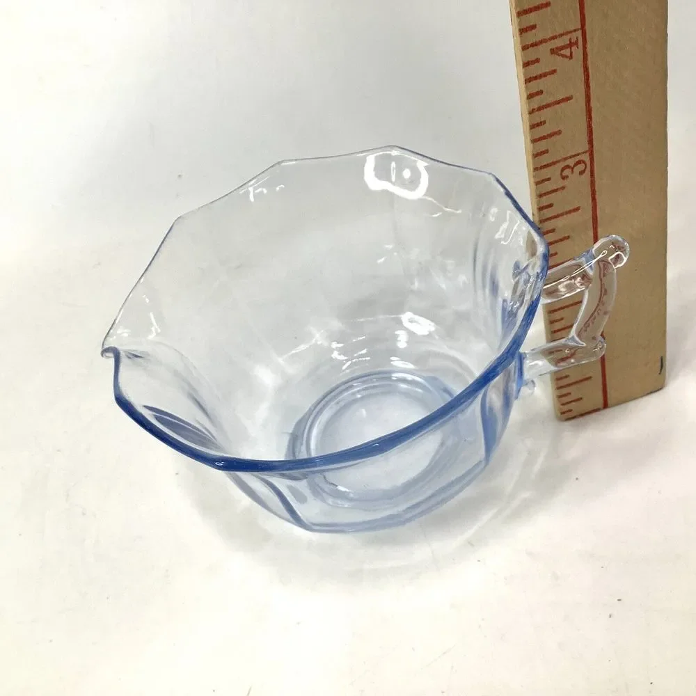 Vintage Madrid Collection Indiana Glass Blue‎ Creamer wHandle Depression Glass